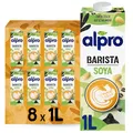 Produktbild: Alpro Barista Sojadrink – Zum Aufschäumen – Vegan und milchfrei – Von Natur aus laktosefrei – Reich an Proteinen – Enthält Calcium und Vitamine – 8 x 1 L – Haltbar