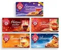 Produktbild: Teekanne Wintertee 5er Pack, Sternenleuchten, Hüttenzauber, Süßer Bratapfel, Kaminabend und Winterzeit, je 20 Teebeutel (240 g)