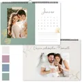 Produktbild: DIY Fotokalender zum selbstgestalten | A4 Bastelkalender ohne Jahr | Wandkalender zum Selbstgestalten | Moderner Kalender zum Basteln | Geschenk Weihnachten Valentinstag (Fotokalender Gold Blumen)