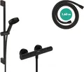 Produktbild: hansgrohe Pulsify Select S - wassersparendes Duschset mit Thermostat Ecostat Element, Duschthermostat mit Duschkopf 8,2 l/min (EcoSmart), Duschstange 65cm, Schlauch, Halterung, Mattschwarz, 24272670