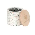 Produktbild: PRIMAVERA Aroma Duftstein Lava – Natur-Duftträger aus Lavastein im Terrazzo-Gefäß mit Holzdeckel – Für 100% naturreine ätherische Öle & Duftmischungen – Raumduft, Diffusor - Aromatherapie