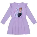 Produktbild: Frozen Sweatkleid Eiskönigin Kleid Anna und Elsa langarm mit Anna und Elsa lila|weiß 98