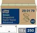 Produktbild: TORK 290179 Zickzack Advanced Papierhandtücher (L x B) 23 cm x 25 cm Grün 3750 St.
