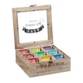 Produktbild: Teebox Teekiste Teeorganizer Tee-Organizer Teeaufbewahrungsbox 9 Fächer natur