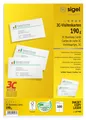 Produktbild: SIGEL LP790 bedruckbare Visitenkarten 3C, 100 Stück (10 Blatt), hochweiß, glatte