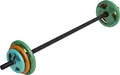 Produktbild: GORILLA SPORTS® Langhantel Set 20 kg - Aerobic, 130 cm, mit 6 Hantelscheiben, 2x1,25 kg, 2x2,5 kg, 2x5 kg Gewichte, 30mm, Gusseisen gummiert, Federverschlüsse - Hantelset, Pump Set, Langhantelset