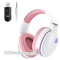 Produktbild: Gvyugke Gaming Headset Wireless, Pink Gaming Kopfhörer Kabellos mit Abnehmbares 3D-Stereomikrofon, Bluetooth 5.2 Headset, Gaming Headset für PS5 PS4 PC, Switch, Mac (Rosa)