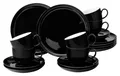 Produktbild: Seltmann Lido Solid Black Kaffeeservice Service Porzellan Schwarz Weiß 18-teilig