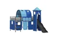 Produktbild: vidaXL Kinderloftbett Schwarz und Blau 80 x 200 cm Metall (1-tlg)