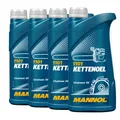 Produktbild: 4 L 4x 1 Liter Mannol Kettenöl Universal Mineralisch Haftöl Motorsäge Säge Öl