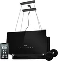 Produktbild: KKT KOLBE Dunstabzugshaube 60 cm 764 cbm/h Umluft | 9 Stufen | Smart WLAN WiFi App | Inselhaube freihängend | Deckenmontage | Schwarz | Glas | LED-Beleuchtung | Nachlaufautomatik | CUBE60FB