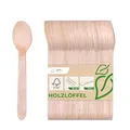 Produktbild: Love Nature Einwegbesteck Holzlöffel 100 Stück - Einweglöffel aus Birkenholz - Einweg Besteck Holz Löffel Umweltfreundlich