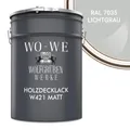 Produktbild: Holzlack Holzfarbe Holzschutzfarbe Möbellack MATT W421 Lichtgrau änhl. RAL 7035 - 5L