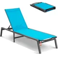 Produktbild: VEVOR Sonnenliege klappbar, 182x60x88cm Alu-Liegestühle mit 5 verstellbaren Positionen, Strandliege, Liegestühle, Gartenliege, Relaxliege, Liege für Terrasse, Strand, Pool, Blau