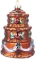 Produktbild: BRUBAKER Torte Bunt- Handbemalte Weihnachtskugel aus Glas - Mundgeblasener Christbaumschmuck Figuren lustig Deko Anhänger Baumkugel - ca. 11 cm