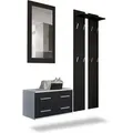 Produktbild: Vladon Garderobe, Schwarz, Holzwerkstoff, 170x200x35 cm, Garderobe, Garderoben-Sets & Serien, Garderoben-Sets