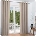 Produktbild: Beautissu 2er Set Thermovorhang Gardine 140x245 cm Sand – Ösen Thermogardine Set – Ösenvorhang isolierend Kälte- & Hitzeschutz – Vorhang verdunkelnd Wohnzimmer, Schlafzimmer – Amelie to