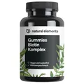 Produktbild: natural elements Biotin Haar Gummies – 120 Stk – zuckerfrei 5000μg Biotin/Tagesdosis – Himbeer