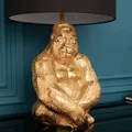 Produktbild: riess-ambiente Design Tischlampe KONG 60cm gold Metall Affenlampe Gorilla schwarzer Lampenschirm Wohnzimmer Tischleuchte Lampe