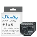 Produktbild: Shelly 2PM Gen4 - WLAN Smart Relais Schalter, Rolladenschalter, Stromzähler, 2 Kanäle, 16A, Lichtschalter, Smart Home, Zeitschaltuhr, Alexa, Google & HomeKit, Matter, Kein Hub Erforderlich