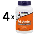 Produktbild: 4 x NOW Foods Tri-Amino - 120 caps (166,56 EUR/kg)