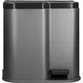 Produktbild: Curver Duo Tretmülleimer Deco 15L mit 6L Inneneimern Hellgrau - Grau
