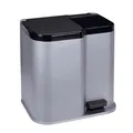 Produktbild: Hurver Pedal Bin Duo 15l 6l Silber