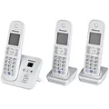 Produktbild: PanasonicKX-TG6823GS DECT Schnurlostelefon mit Anrufbeantworter (3 Mobilteile, strahlungsarm, Eco-Modus, GAP Telefon, Festnetz) perl-silber
