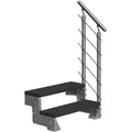 Produktbild: Dolle Außentreppe Gardentop 36-44cm Geschosshöhe mit Trimax anthrazit 100cm breit mit Prova-Geländer