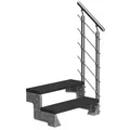 Produktbild: Dolle Außentreppe Gardentop 36-44cm Geschosshöhe mit Trimax anthrazit 100cm breit mit Prova-Geländer