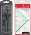 Produktbild: Faber-Castell 174530 - Schnellverstellzirkel Stream, Blackstone mit original Geodreieck 20cm (mit Griff)