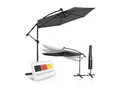 Produktbild: Juskys Ampelschirm Brazil 3 m Kurbel & Ständer – UV-Schutz wasserabweisend knickbar Sonnenschirm