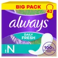 Produktbild: always Slipeinlage Daily Fresh Pflanzenbasiert, Normal BigPack 42 Slipeinlage