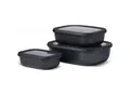 Produktbild: Mepal Vorratsdosenset Cirqula , Schwarz , Kunststoff , 3-teilig , 0.5 L , 25.0x20.0x7.0 cm , mikrowellengeeignet , Küchenzubehör, Vorratsbehälter, Vorratsdosen Sets