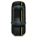 Produktbild: Rennstreifen Racing Stripes 5mx15cm und 10mx5cm Rallystreifen Viperstreifen für Fahrzeuge Auto Kfz Zubehör Tuning Streifen für Motorhaube Dach Heck (Schwarz Glanz/Schwefelgelb)
