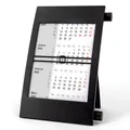 Produktbild: 3 Monatskalender Tisch 2026 2027 - Büro & Homeoffice Tischkalender mit Drehmechanik - 2-Jahres-Kalender - schwarz/schwarz - Truento