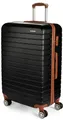Produktbild: BRUBAKER Hartschalen Koffer Paris - Reisekoffer Trolley mit Zahlenschloss, 4 Rollen und Komfort Tragegriffen - Rollkoffer 49 x 76,5 x 29,5 cm - ABS Hartschalenkoffer (XL - Schwarz und Hellbraun)