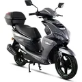 Produktbild: Motorroller Powermax 50 ccm 45 kmh EURO 5 dunkelgrau inkl. Topcase - Grau