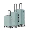Produktbild: Travelite 4-Rad Koffer Set 3 teilig Größen L/M/S, Gepäck Serie Bali: ABS Hartschalen Trolleys mit TSA Kombinationsschloss (Handgepäck Koffer ohne TSA)