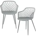 Produktbild: [en.casa] Esszimmerstuhl-Set, Hellgrau, Kunststoff, 56x82x52 cm, Esszimmer, Stühle, Esszimmerstühle, Armlehnenstühle
