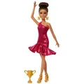 Produktbild: Mattel Barbie Turniertänzerin-Modepuppe mit braunem Haar und Tanzpokal-Zubehör
