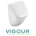 Produktbild: VIGOUR DERBY Urinal mit Deckel SoftClose verdeckter Zulauf spülrandlos inkl. Befestigungssatz, weiß - Weiß