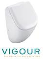 Produktbild: Urinal Pisoir spülrandlos VIGOUR DERBY Zulauf hinten SoftClose Deckel mit Frosch