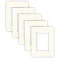 Produktbild: nielsen Conservation Passepartout Karton 1,5 mm | 5er Set | Außenformat 18x24 cm für Bildformat 10x15 cm | Elfenbeinweiß (creme weiß) | glatte Oberfläche