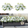Produktbild: VEVOR Kunstblumen 10 Stück, Blumenkugel-Arrangement-Bouquet, 240 x 240 x 120 mm, Hochzeitsrosen-Tischdekoration, Seidenrosen für Hochzeits-Tisch-& Heimtischdekorationen, weiß