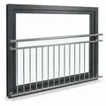 Produktbild: Mucola Balkongeländer SilberFranzösischer Balkon Stabgeländer Fenstergitter Treppengeländer Balkongitter Fenster - 225 cm - Silber