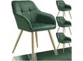Produktbild: tectake® Esszimmerstuhl, gepolstert, in Samtoptik, gesteppt, schlanke, goldene Stahlbeine, 58 x 62 x 82 cm
