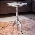 Produktbild: riess-ambiente Eleganter Beistelltisch SAVOY 55cm silber poliert Dreibein mit runder Platte Couchtisch Tisch
