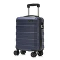 Produktbild: YONSLY Trolley Reisekoffer, Rollkoffer Handgepäck, Travel Suitcase Hartschalenreisekoffer mit 4 Rollen 360°, Zahlenschloss, Weicher Gummigriff (S, Dunkelblau)