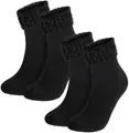 Produktbild: BRUBAKER Socken 2er Pack Warme Damensocken - flauschige Weihnachtssocken - Bequem (2-Paar, Frauen Socken Weihnachten) Damen Bettsocken Kuschelsocken - Wintersocken mit Glitzer Bund